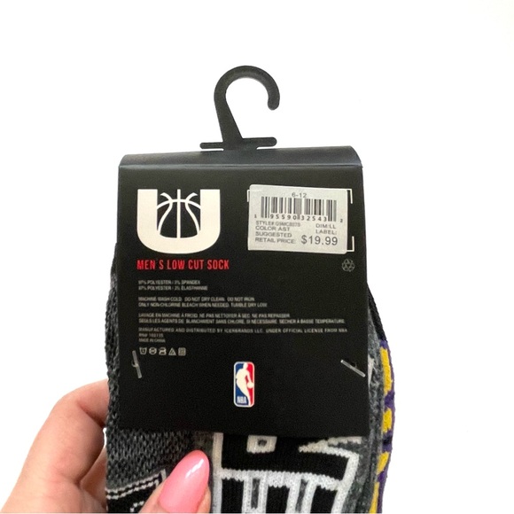 NBA Los Angeles LA LAKERS Low Cut Socks 3-Pair Men's SIZE 6-12 Grey Purple NWT - Picture 8 of 8
